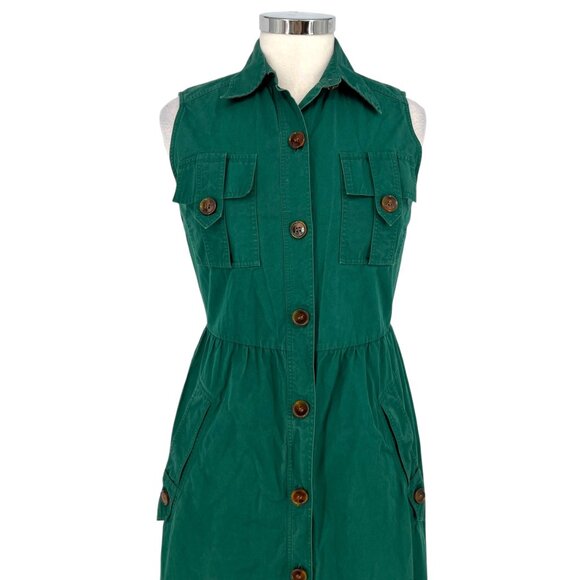 Derek Lam Kelly Utility Shirt Knee Length Dress Green Size 4 - Picture 2 of 13